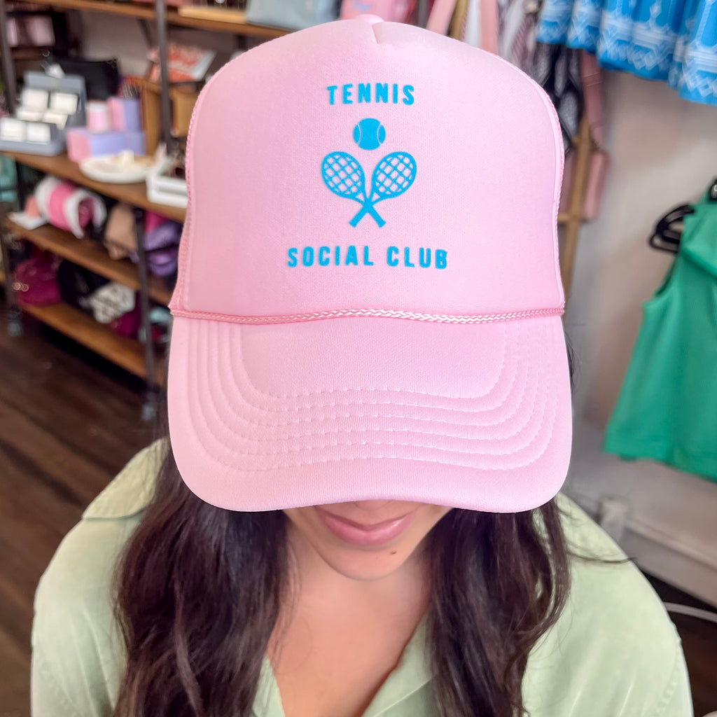 Tennis Social Club Light Pink Trucker - Lyla's: Clothing, Decor & More - Plano Boutique