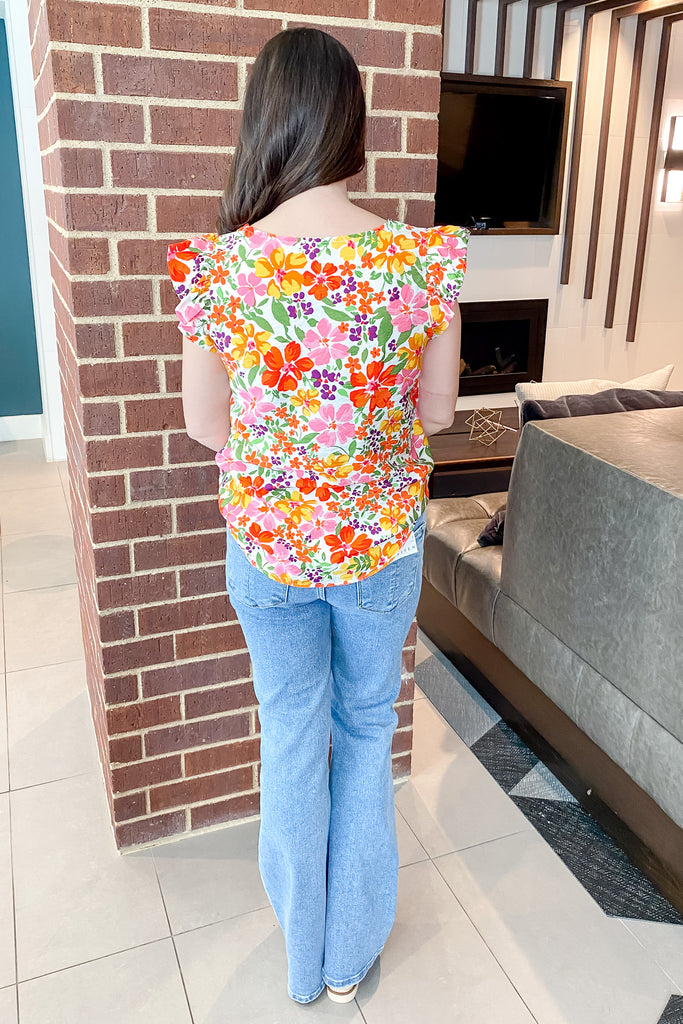 A Lil Ruffle Colorful Floral Top - Lyla's: Clothing, Decor & More - Plano Boutique