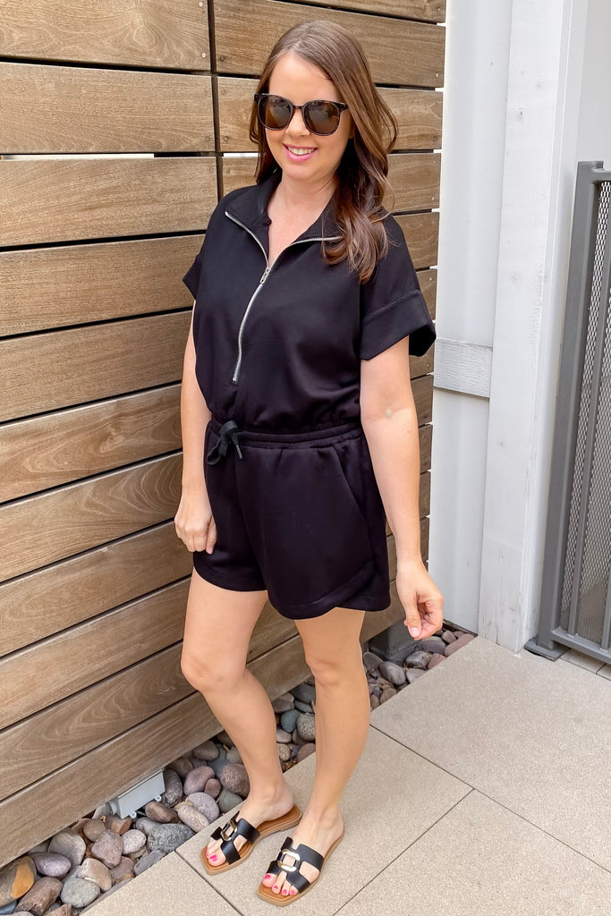 Tulip Fun Black Romper - Lyla's: Clothing, Decor & More - Plano Boutique