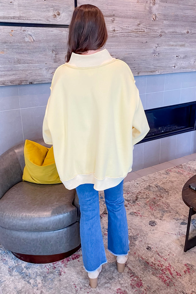 Dilly Dally Yellow Oversized Mock Neck Sweater - Lyla's: Clothing, Decor & More - Plano Boutique