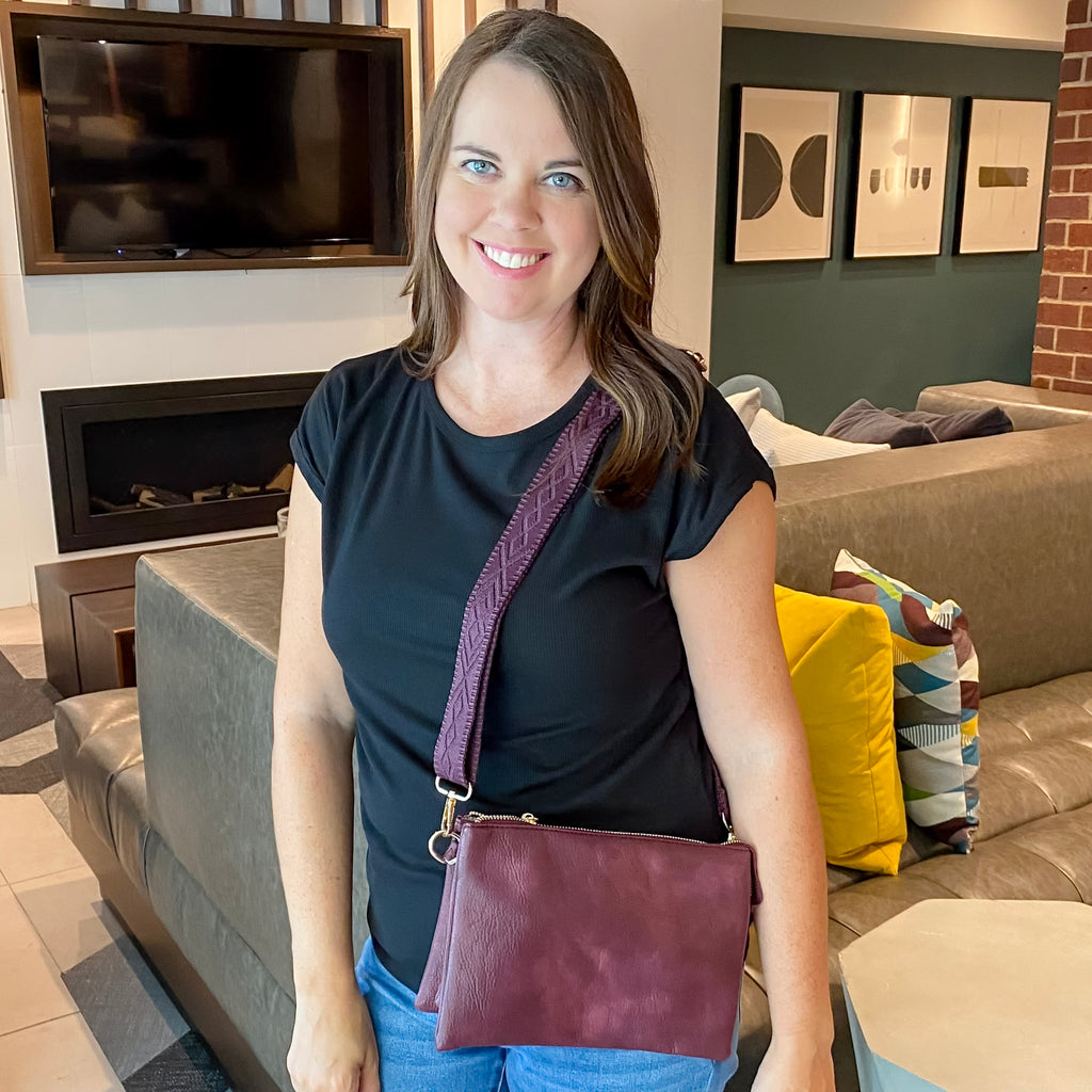 Jen & Co Izzy Crossbody Handbag - Cherry Lacquer - Lyla's: Clothing, Decor & More - Plano Boutique