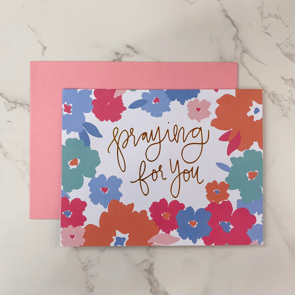 Praying for You Floral Print Card - Lyla's: Clothing, Decor & More - Plano Boutique