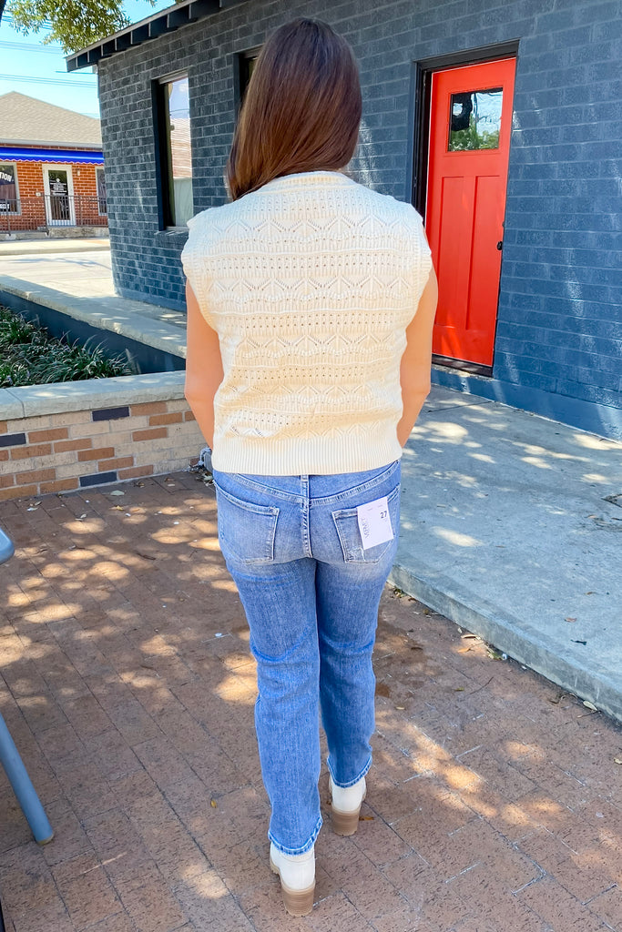 Deal Me In Pointelle Sweater Ivory Vest - Lyla's: Clothing, Decor & More - Plano Boutique