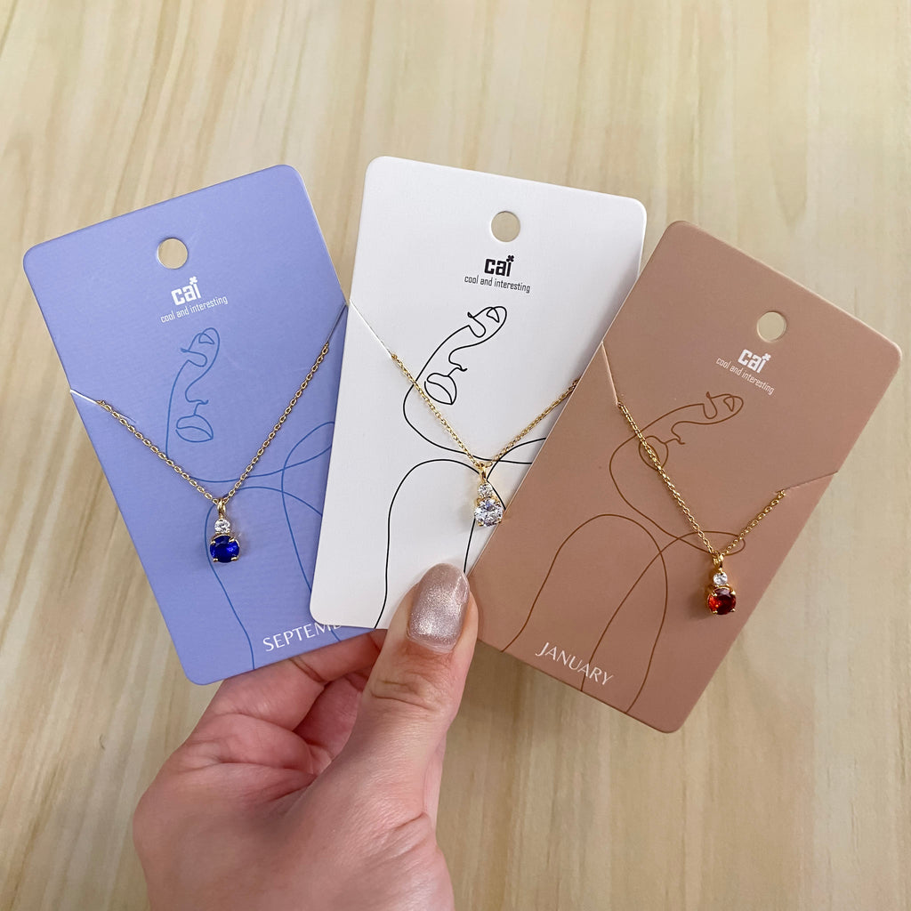 Birthstone Gold Necklace - Lyla's: Clothing, Decor & More - Plano Boutique