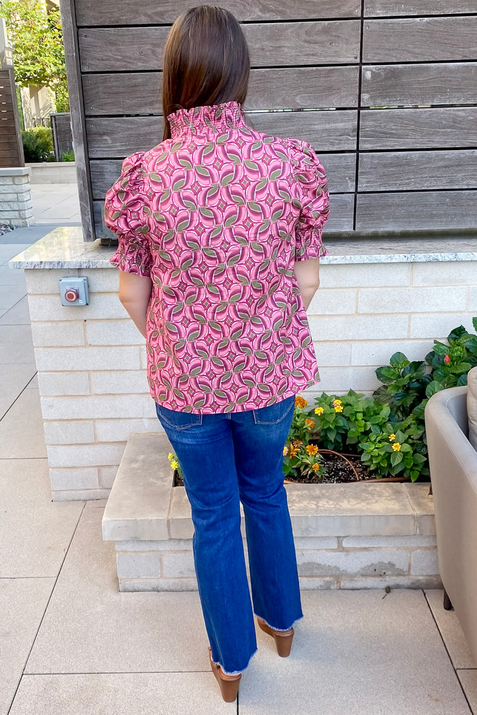 Happiness Awaits Leaf Print Wine Top - Lyla's: Clothing, Decor & More - Plano Boutique