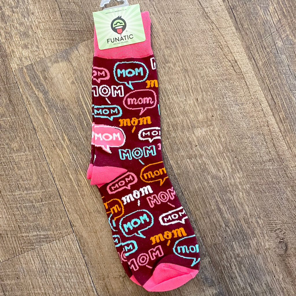 Mom! Mom! Mom! Ladies Socks - Lyla's: Clothing, Decor & More - Plano Boutique