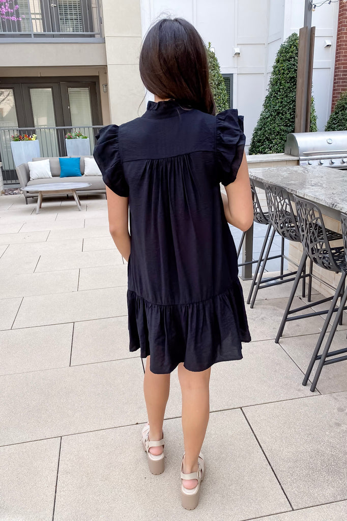 Meet Me in the Middle Ruffle Black Dress - Lyla's: Clothing, Decor & More - Plano Boutique