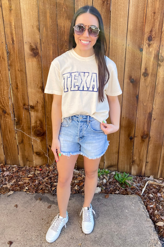Very Azure Super High Distressed Denim Shorts by Mica - Lyla's: Clothing, Decor & More - Plano Boutique