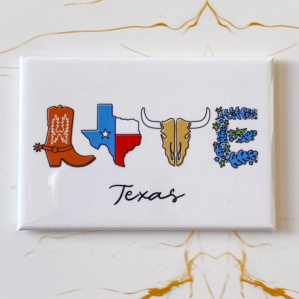 Love Texas Magnet - Lyla's: Clothing, Decor & More - Plano Boutique