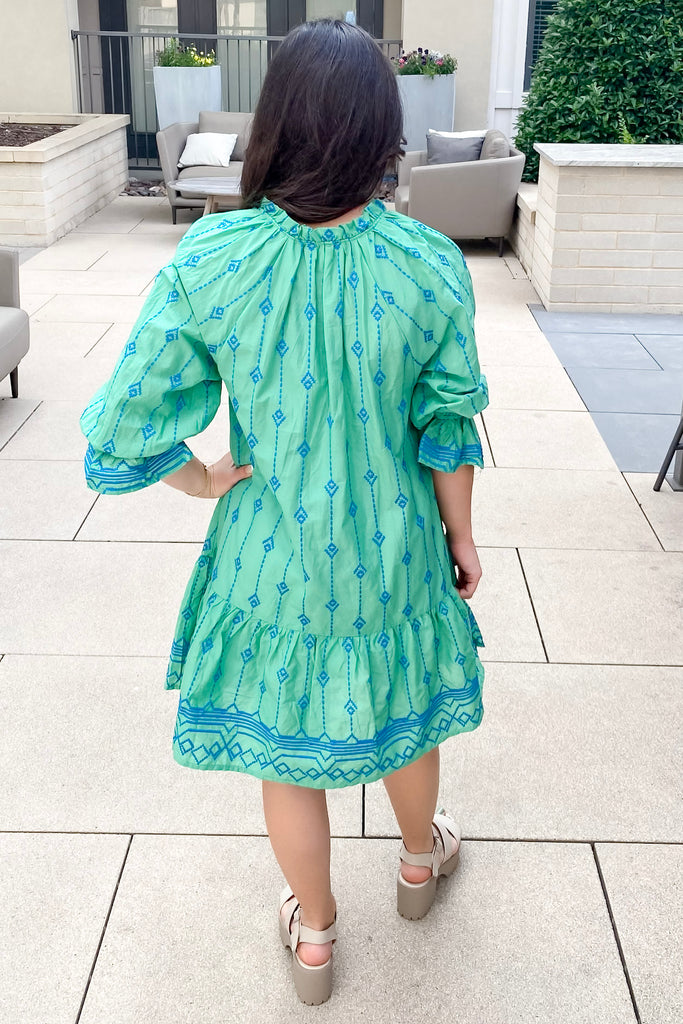 Take Me to Cabo Embroidered Green Dress - Lyla's: Clothing, Decor & More - Plano Boutique