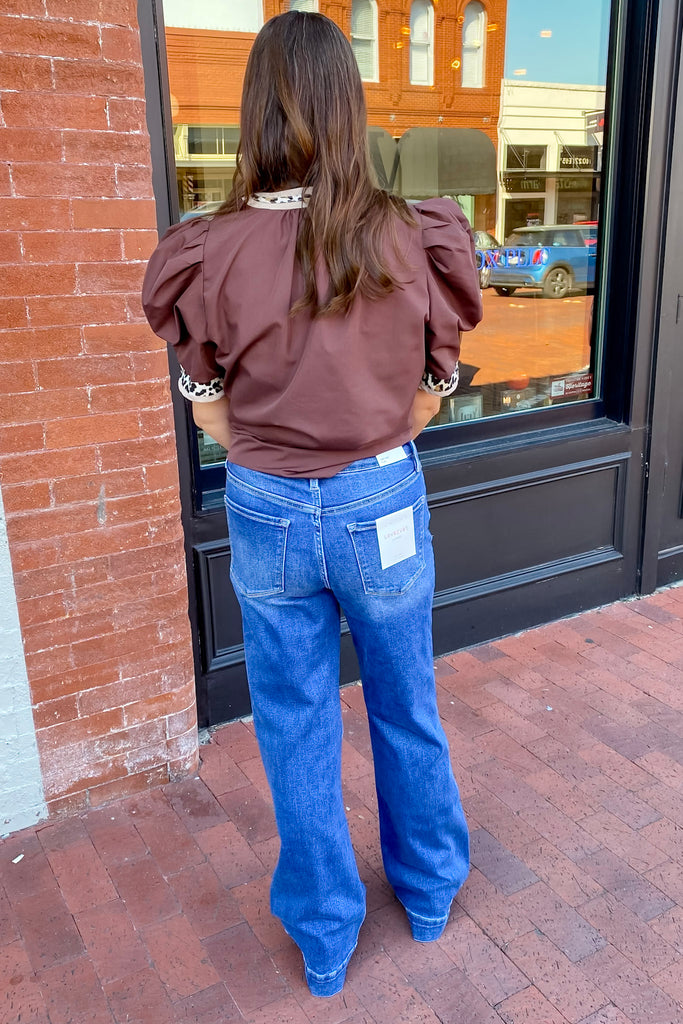 Intrigue High Rise Trouser Hem Relaxed Flare Jeans by Lovervet - Lyla's: Clothing, Decor & More - Plano Boutique