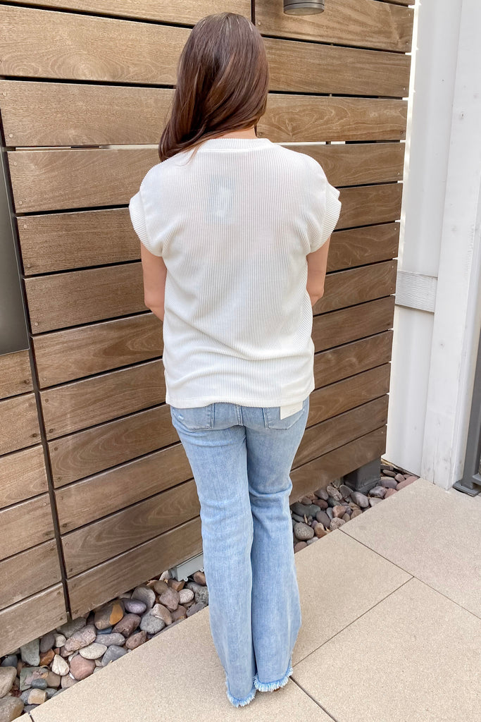 A Lylas Favorite Ivory Ribbed Top - Lyla's: Clothing, Decor & More - Plano Boutique