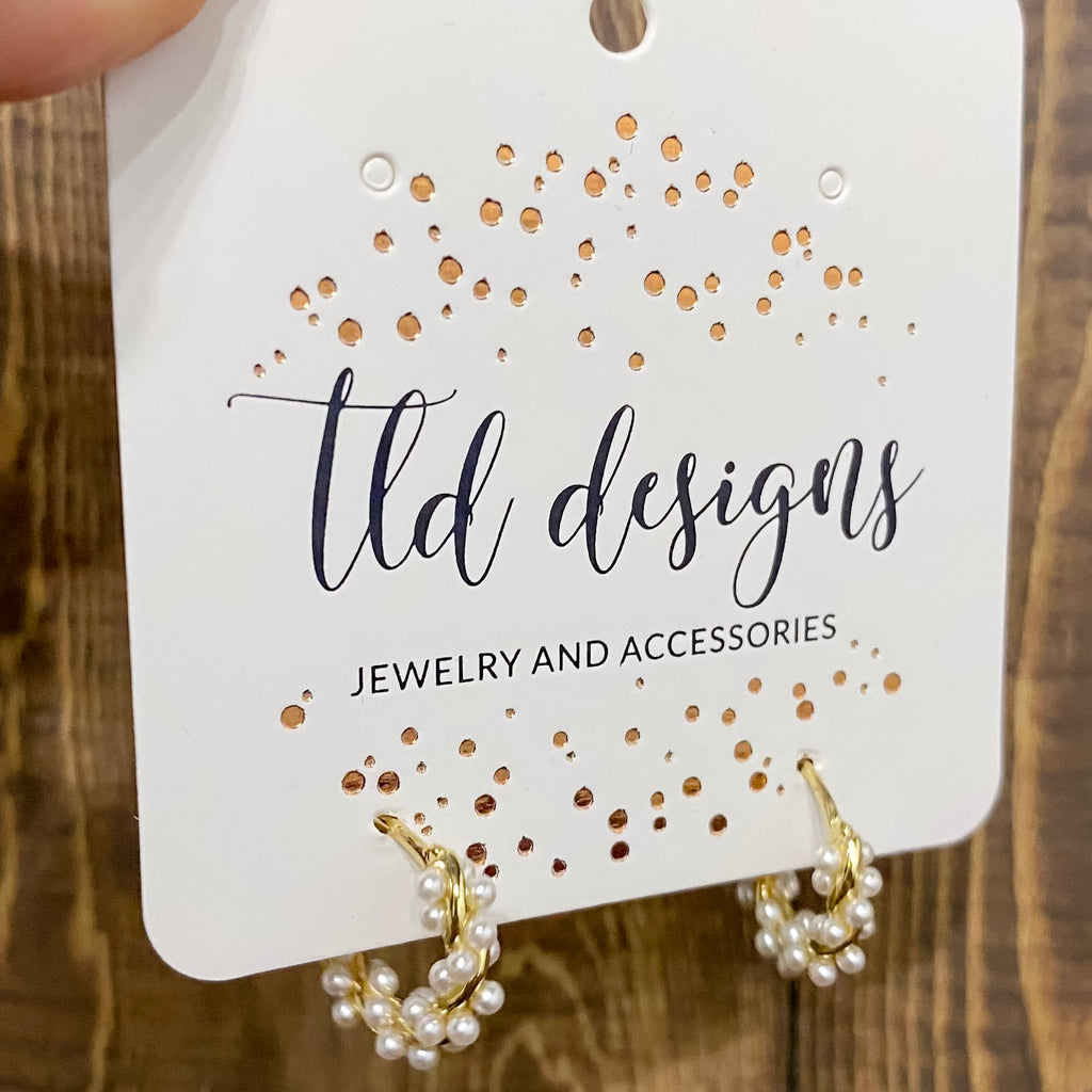 Pearl Woven Gold Hoops - Lyla's: Clothing, Decor & More - Plano Boutique
