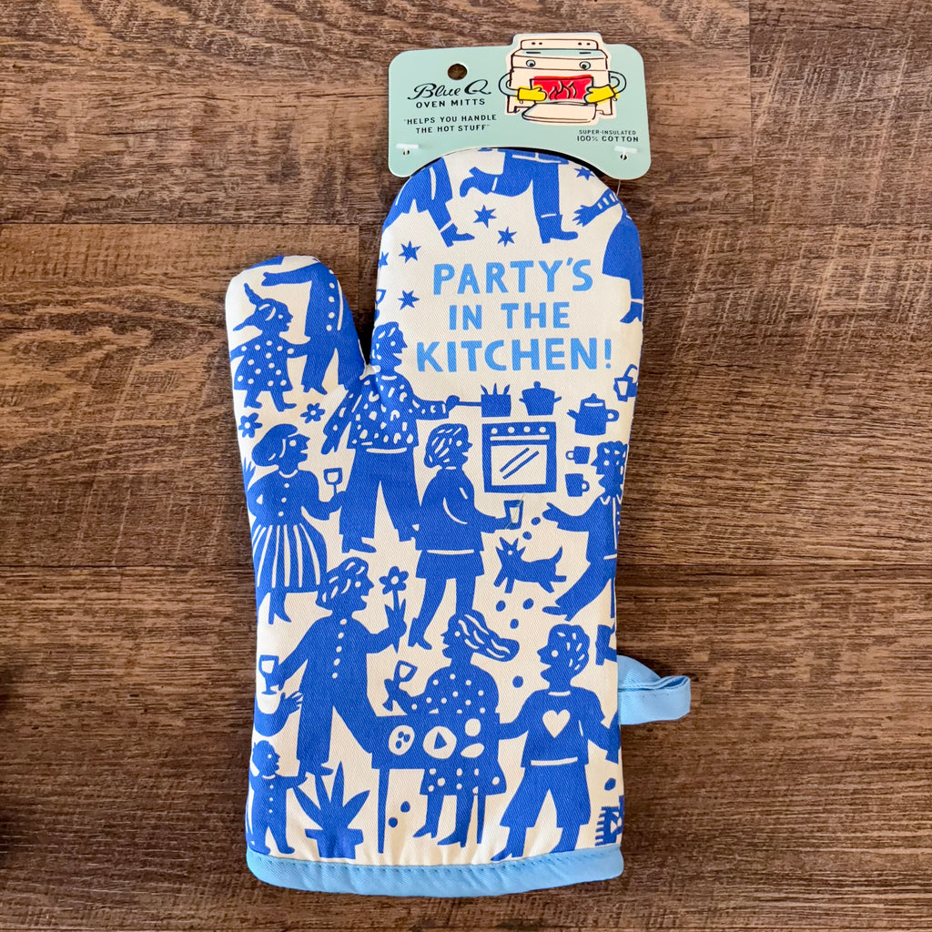 Party's In The Kitchen! Oven Mitt - Lyla's: Clothing, Decor & More - Plano Boutique
