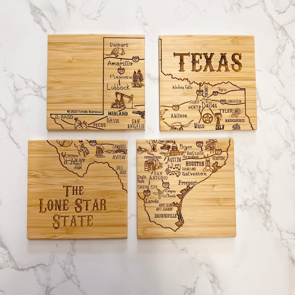 Texas Coaster Puzzle Set of 4 with Case - Lyla's: Clothing, Decor & More - Plano Boutique