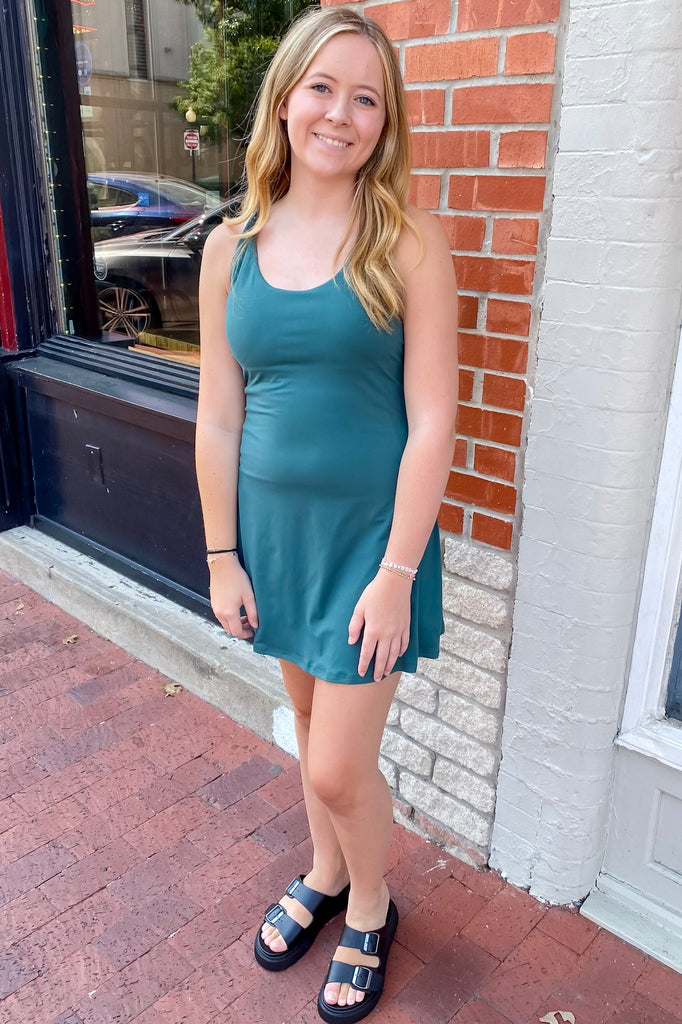 Athleisure Everglade Green Active Romper - Lyla's: Clothing, Decor & More - Plano Boutique