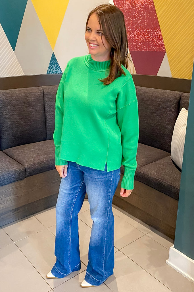 Winter Essential Cozy Green Sweater - Lyla's: Clothing, Decor & More - Plano Boutique