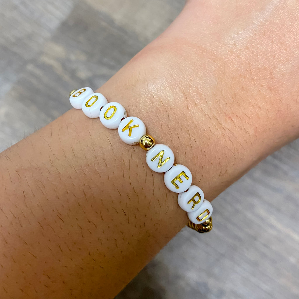 BOOK NERD Beaded Bracelet - Lyla's: Clothing, Decor & More - Plano Boutique