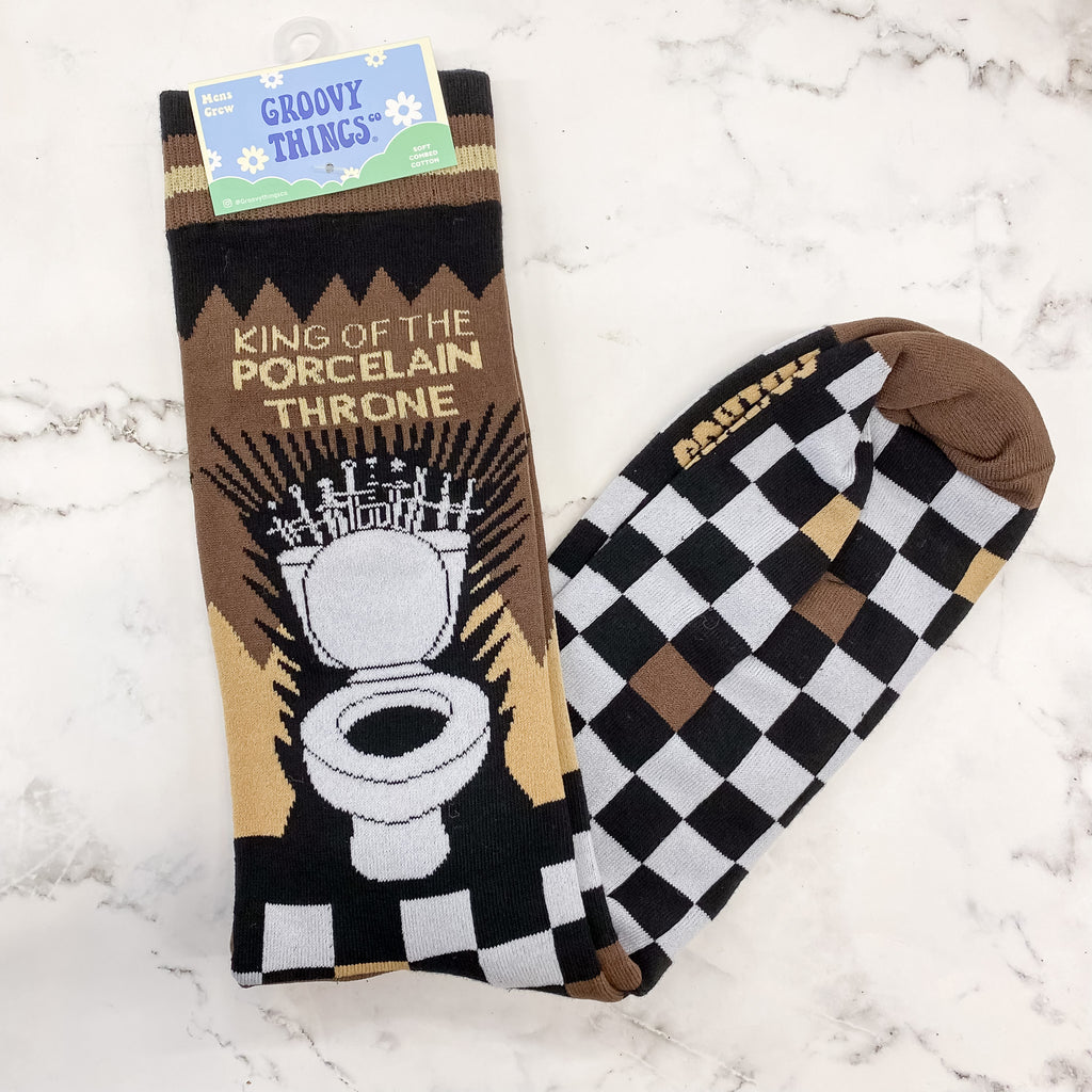 King Of The Porcelain Throne Mens Socks - Lyla's: Clothing, Decor & More - Plano Boutique