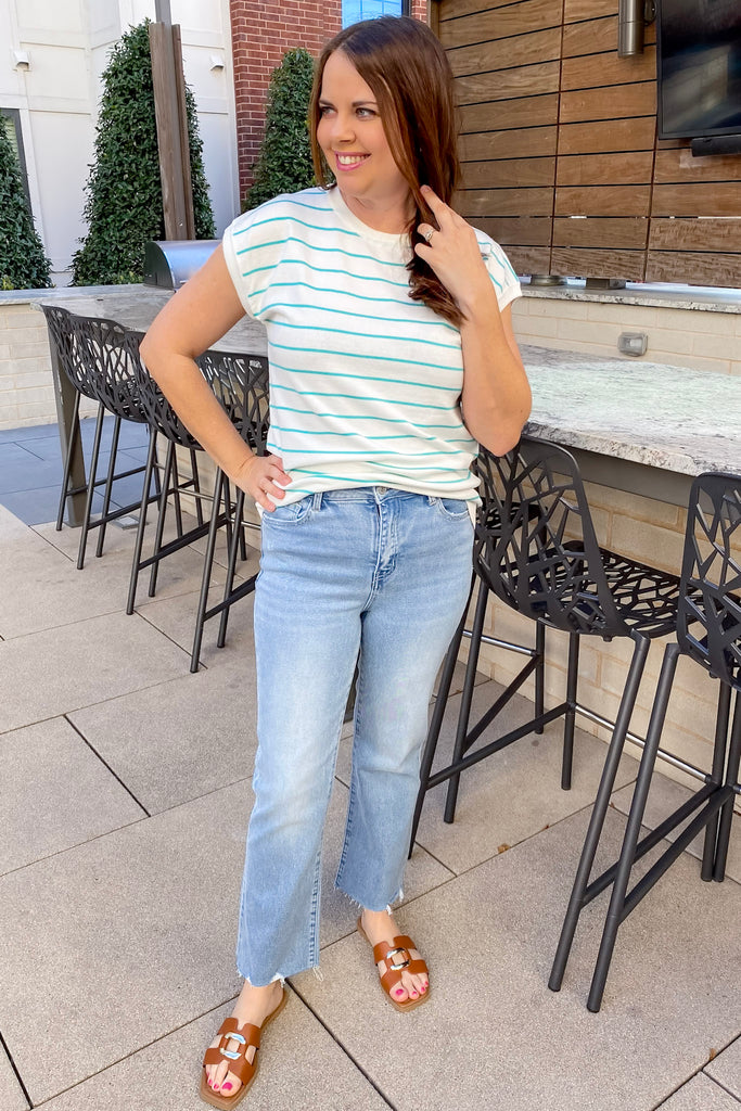 Ambient High Rise Kick Flare Denim by Lovervet - Lyla's: Clothing, Decor & More - Plano Boutique