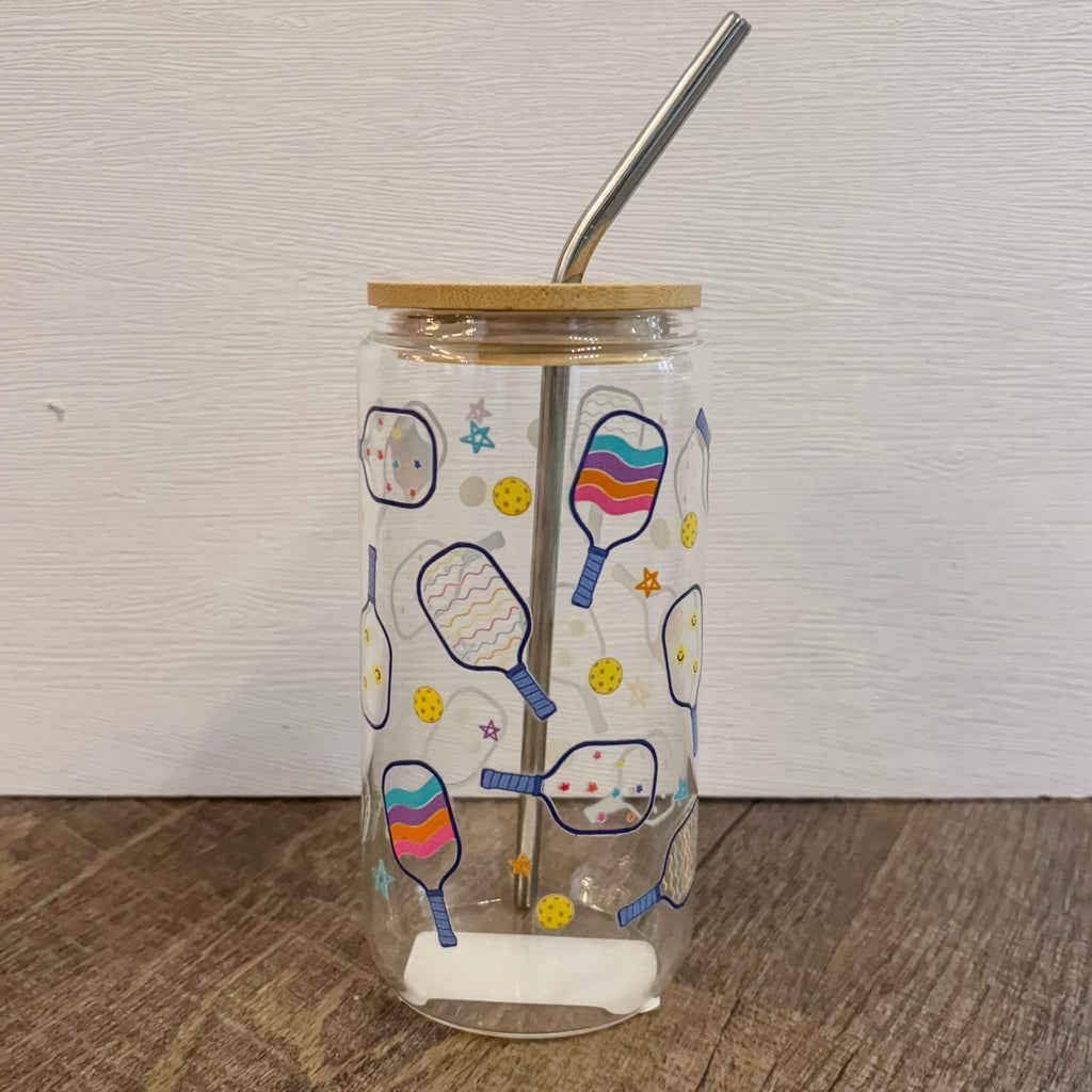 Pickleball Glass Can - Lyla's: Clothing, Decor & More - Plano Boutique