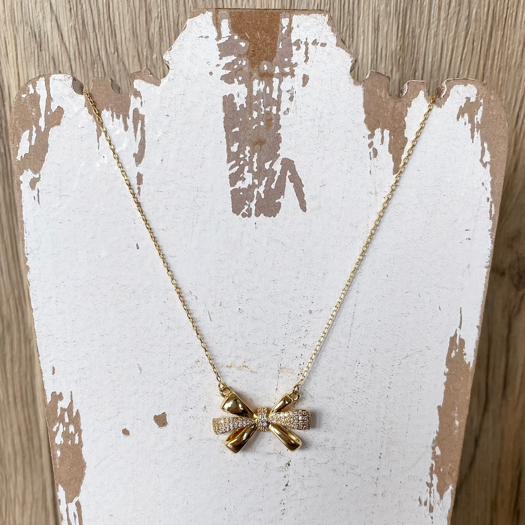 Bow Pendant Necklace - Lyla's: Clothing, Decor & More - Plano Boutique