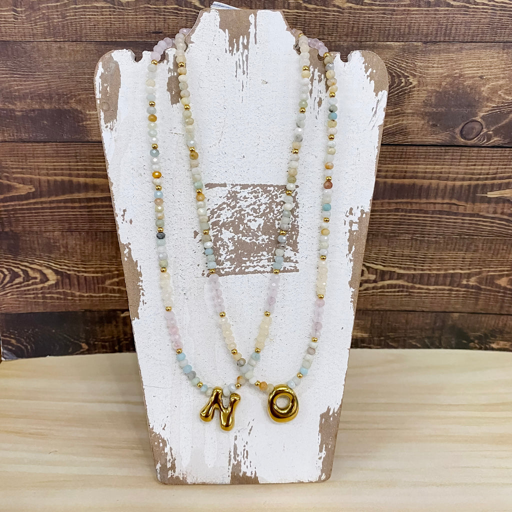 Pastel Bubble Initial Necklace - Lyla's: Clothing, Decor & More - Plano Boutique