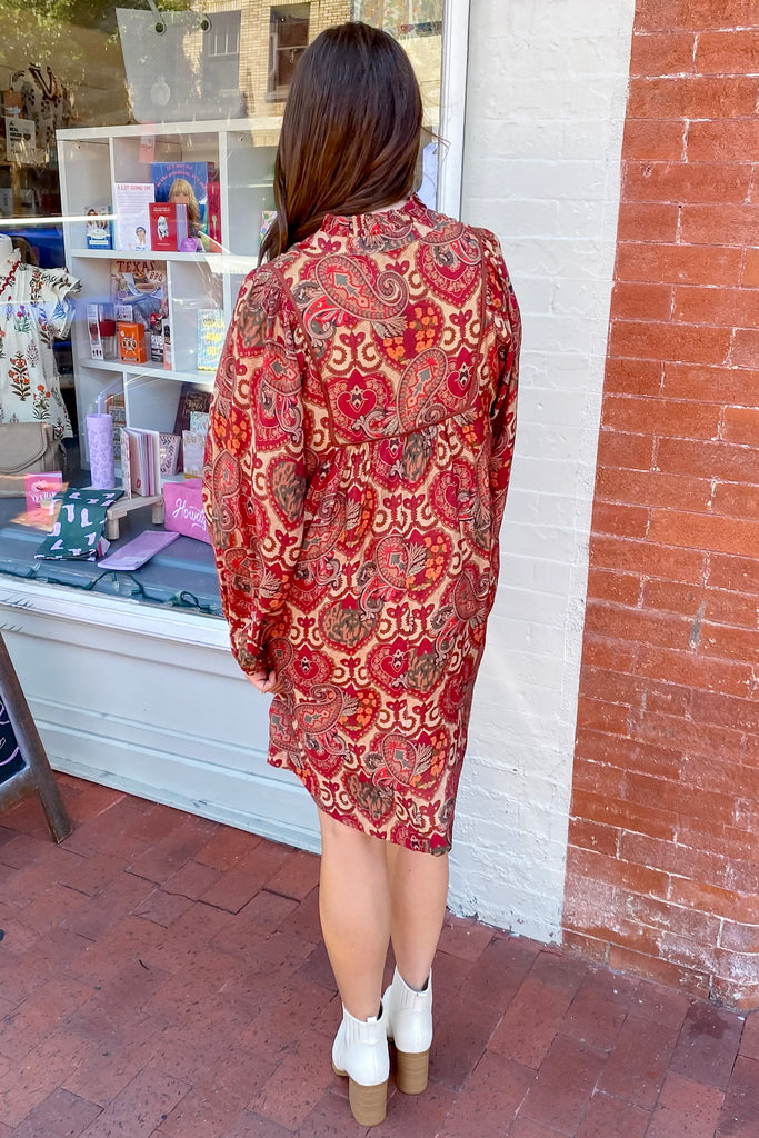 Apple Cider Daydream Red Print Dress - Lyla's: Clothing, Decor & More - Plano Boutique