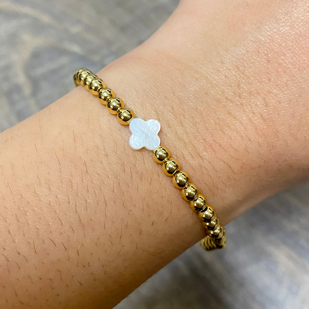 Quatrefoil Beaded Bracelet  Small - Lyla's: Clothing, Decor & More - Plano Boutique