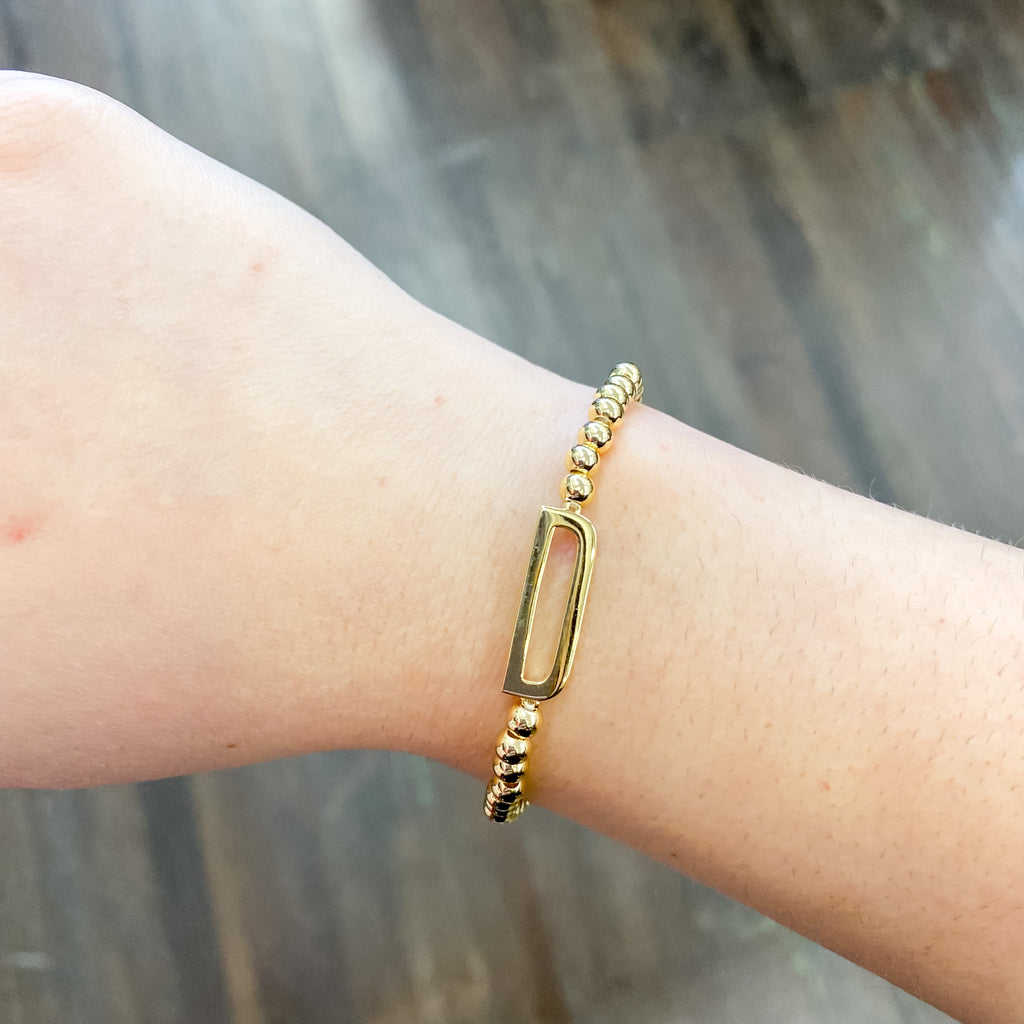 Initial Sideways Initial Bracelet - Lyla's: Clothing, Decor & More - Plano Boutique