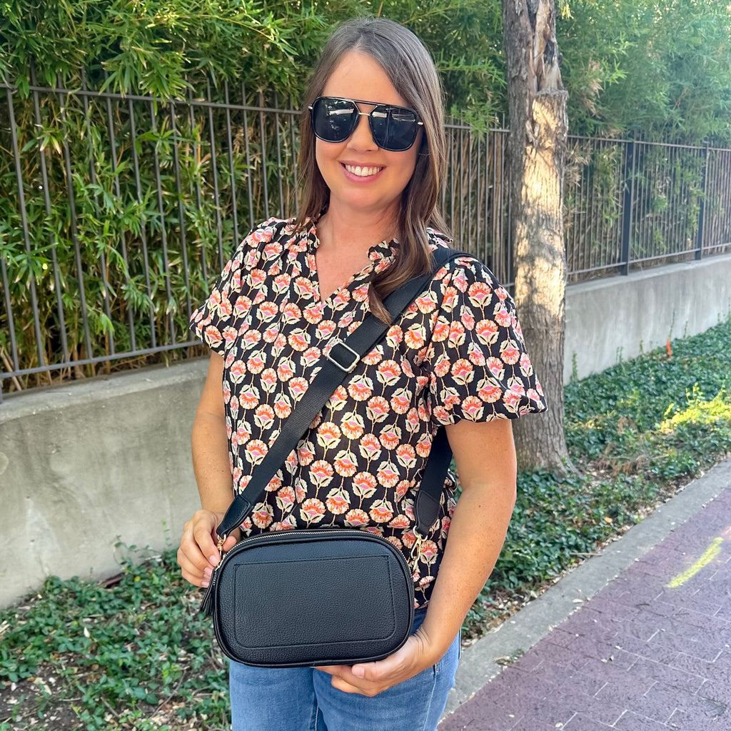 Jen & Co Sky Dual Zip Crossbody w/ Slip Pocket - Black - Lyla's: Clothing, Decor & More - Plano Boutique