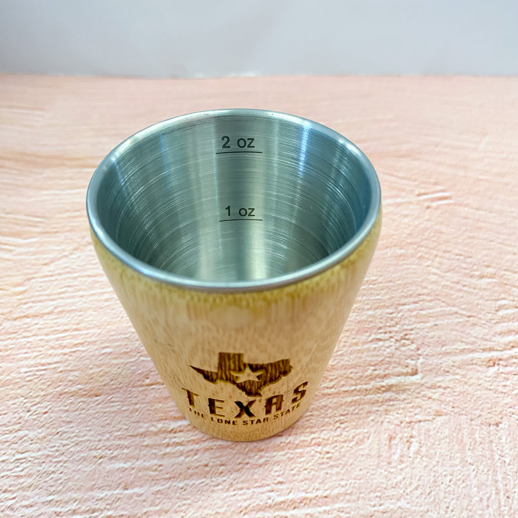 Texas The Lone Star State Bamboo Shot Glass - Lyla's: Clothing, Decor & More - Plano Boutique