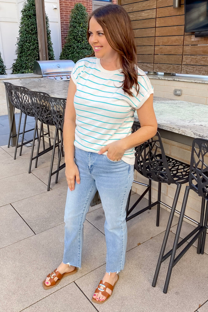 Ambient High Rise Kick Flare Denim by Lovervet - Lyla's: Clothing, Decor & More - Plano Boutique