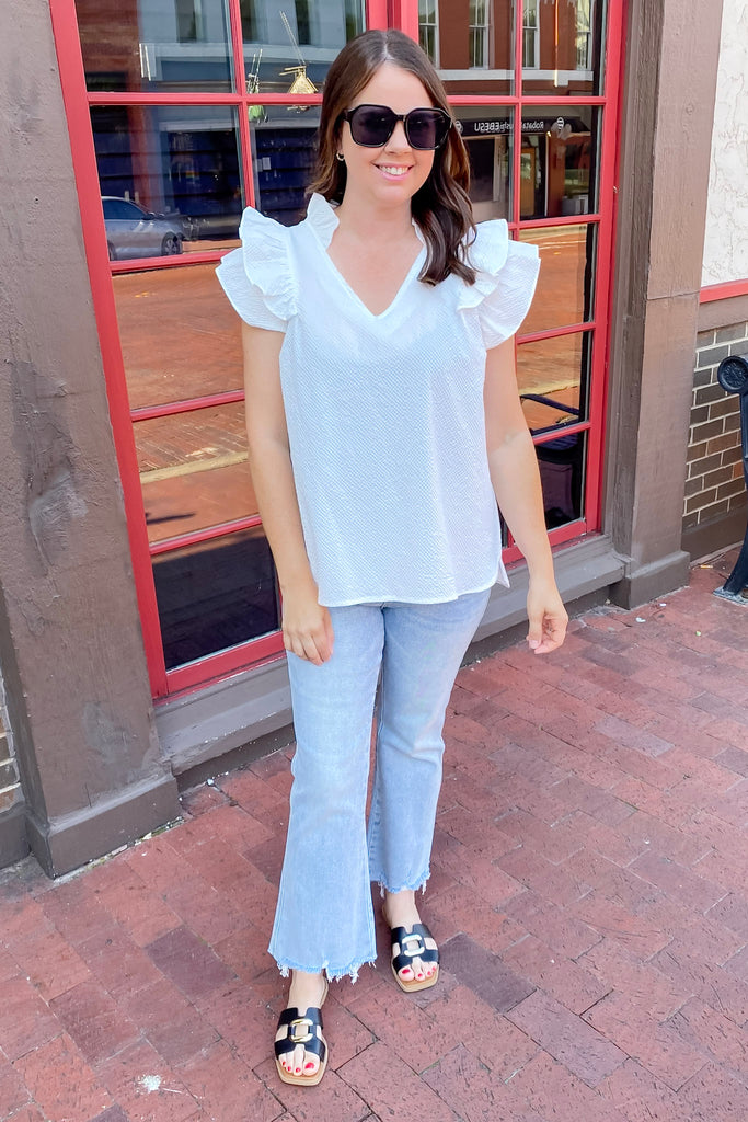 An Icon Textured White Top - Lyla's: Clothing, Decor & More - Plano Boutique