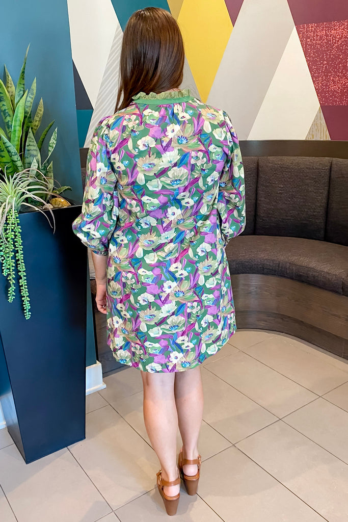 Petal Pop Floral Print Green Dress - Lyla's: Clothing, Decor & More - Plano Boutique