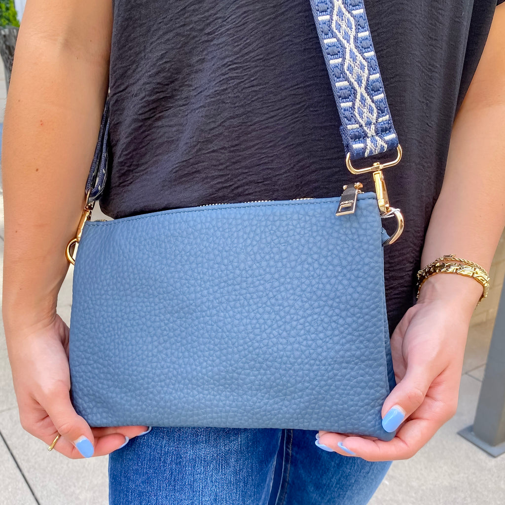 Jen & Co Izzy Crossbody Handbag - Slate Blue - Lyla's: Clothing, Decor & More - Plano Boutique