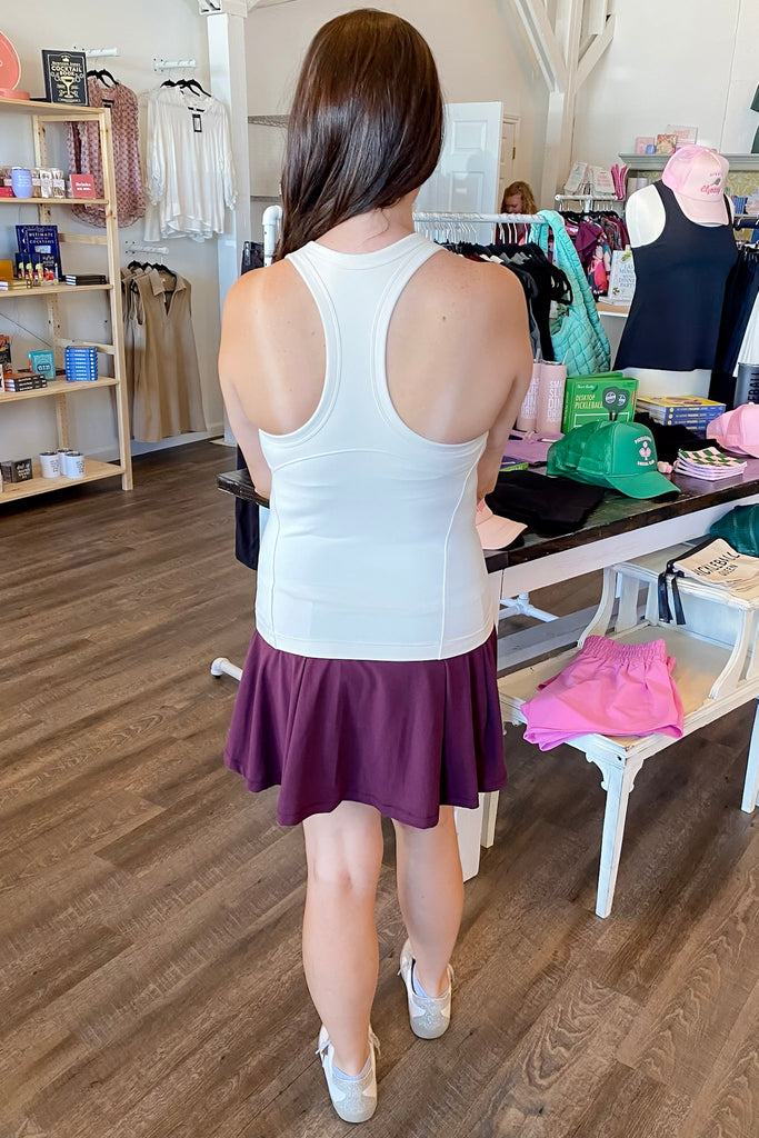 Athleisure Butter Sleeveless Racer Back Top White Pearl - Lyla's: Clothing, Decor & More - Plano Boutique