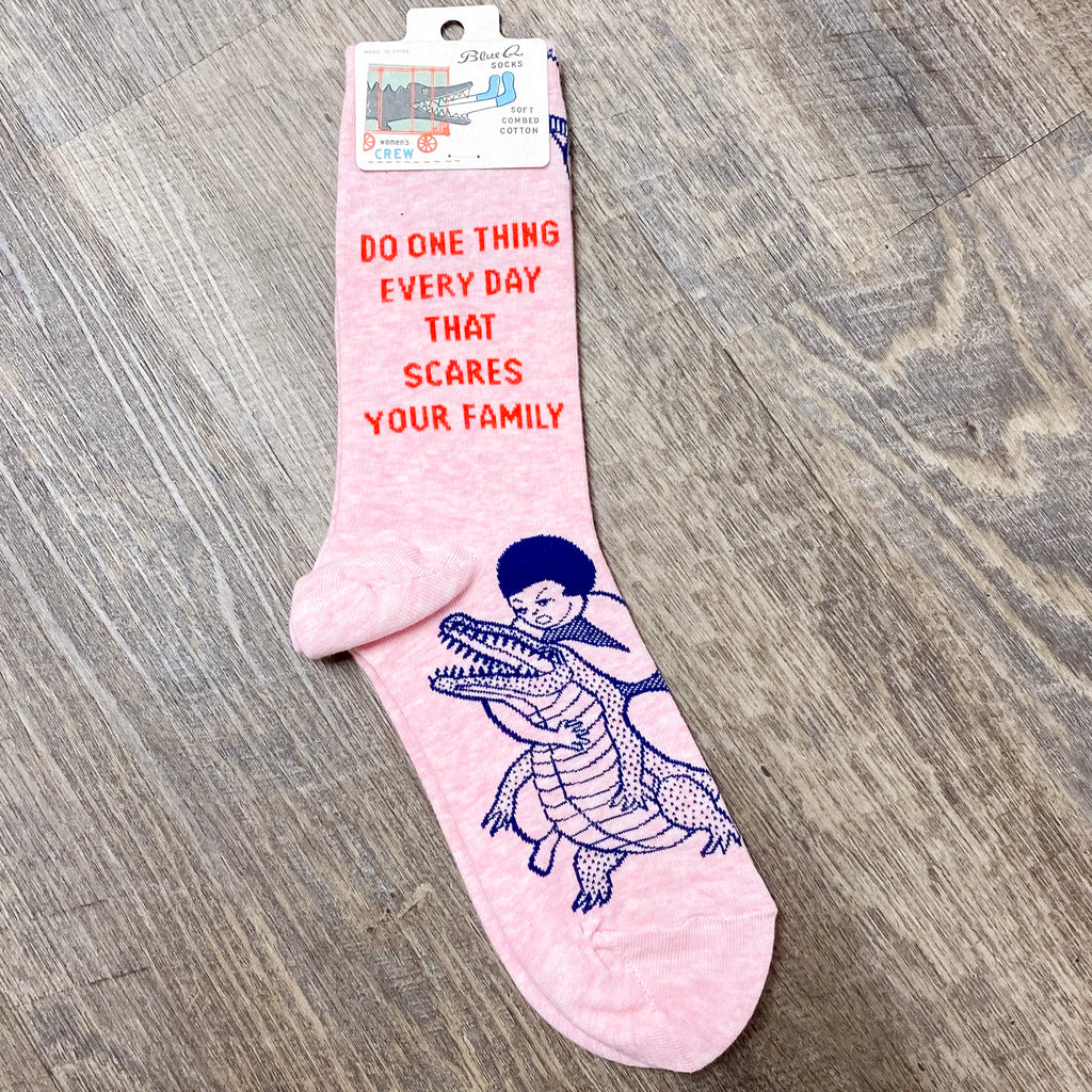 Do One Thing Every Day That Scares Your Family Womens Crew Socks - Lyla's: Clothing, Decor & More - Plano Boutique