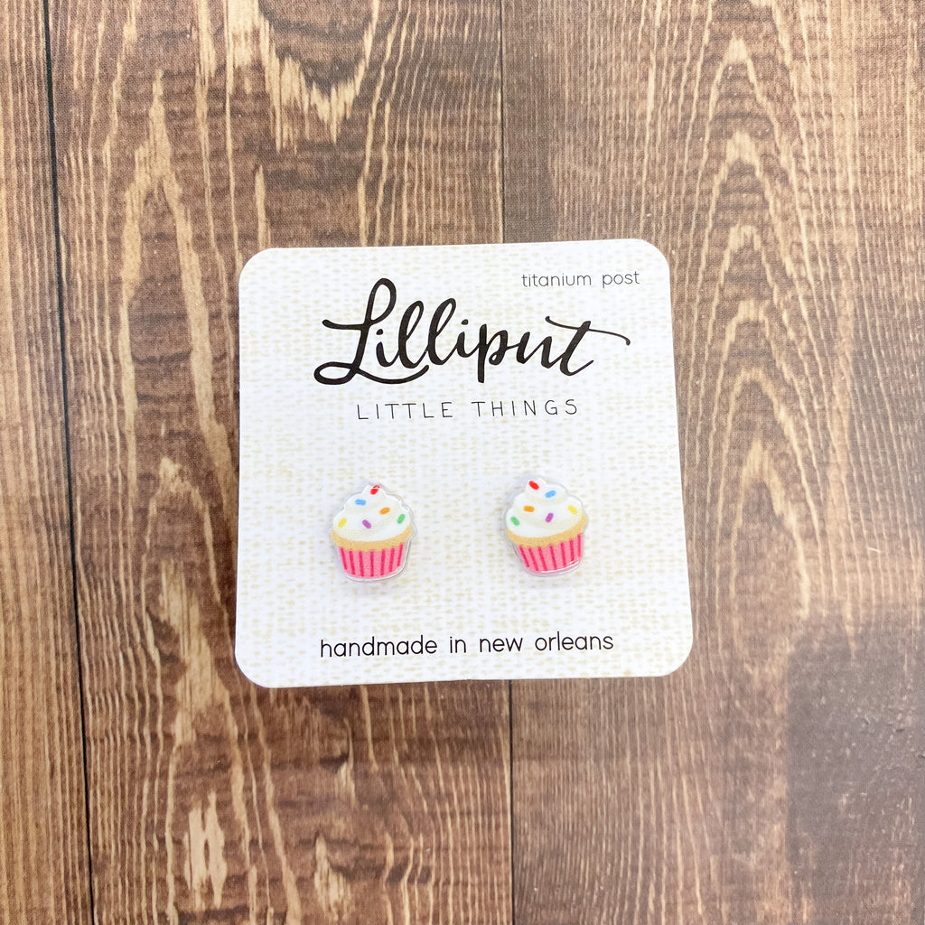 Birthday Cupcake Earrings by Lilliput Little Things - Lyla's: Clothing, Decor & More - Plano Boutique