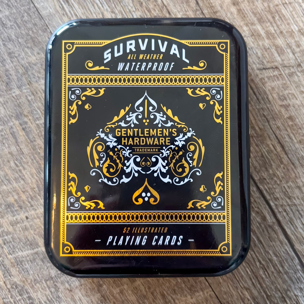 Gentlemens Hardware - Survival Playing Cards in Tin - Lyla's: Clothing, Decor & More - Plano Boutique