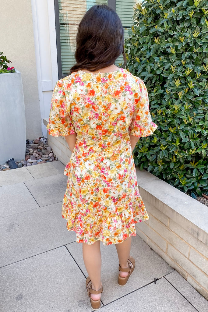Change Your Mind Orange Floral Print Wrap Dress - Lyla's: Clothing, Decor & More - Plano Boutique