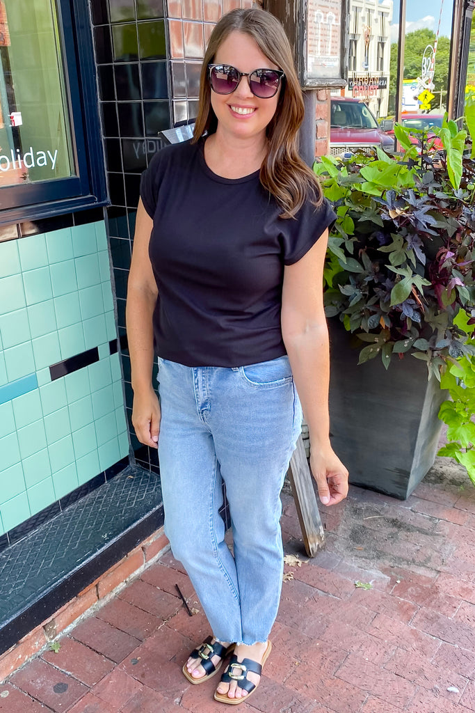 Still the One Fitted Black Top - Lyla's: Clothing, Decor & More - Plano Boutique