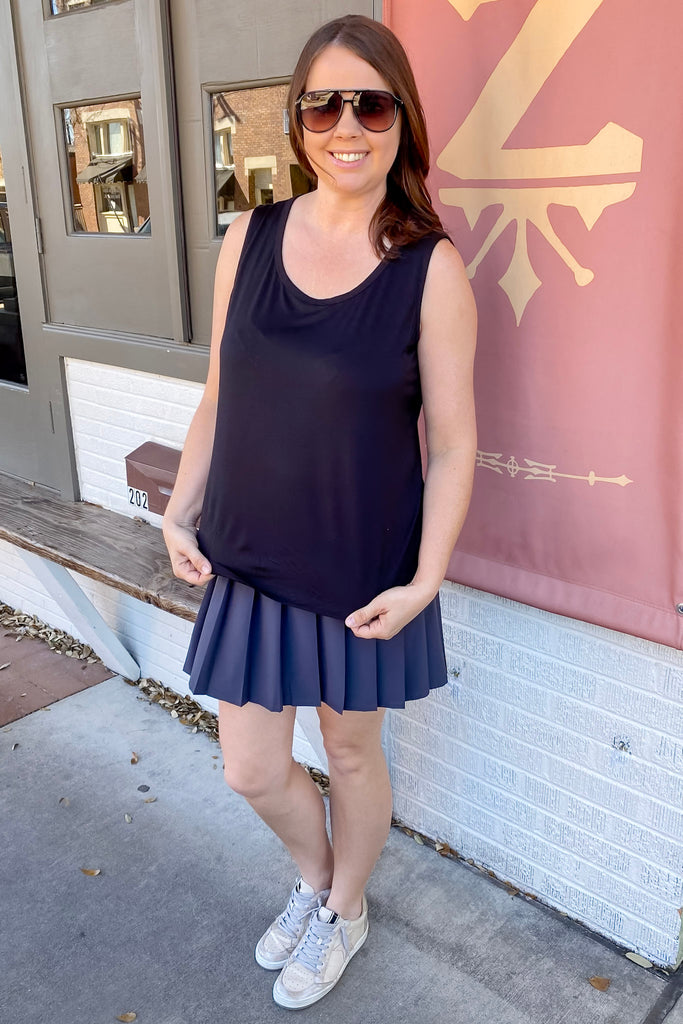 Athleisure Viscose Modal Sleeveless Black Tank - Lyla's: Clothing, Decor & More - Plano Boutique