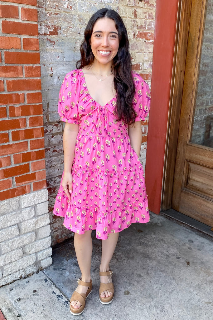 Take Me With You Pink Floral Print Dress - Lyla's: Clothing, Decor & More - Plano Boutique