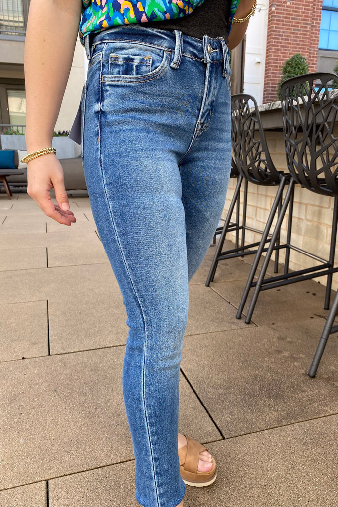 Amber Mid Rise Cropped Skinny Denim by Vervet - Lyla's: Clothing, Decor & More - Plano Boutique