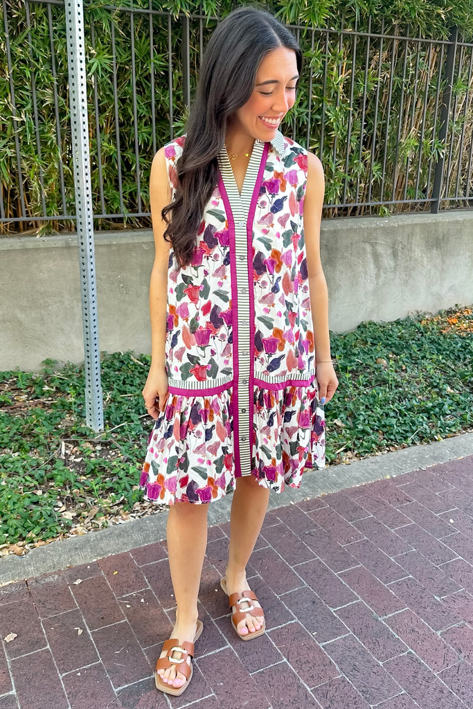 What's Next Floral Print Plum Dress - Lyla's: Clothing, Decor & More - Plano Boutique