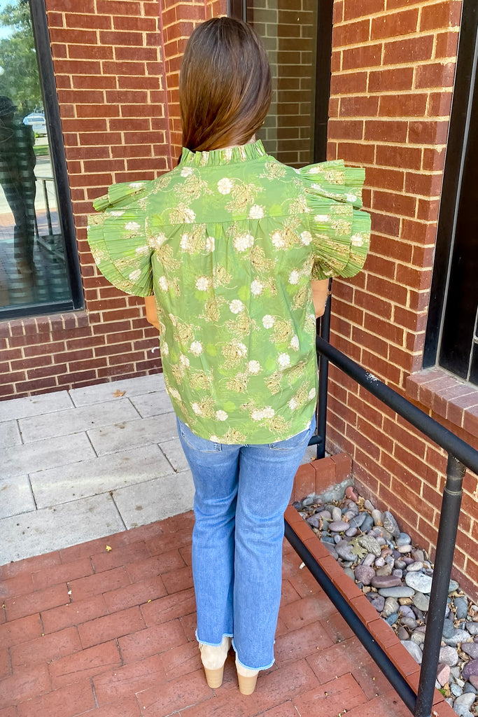 Meaningful Bliss Kiwi Olive Floral Print Top - Lyla's: Clothing, Decor & More - Plano Boutique
