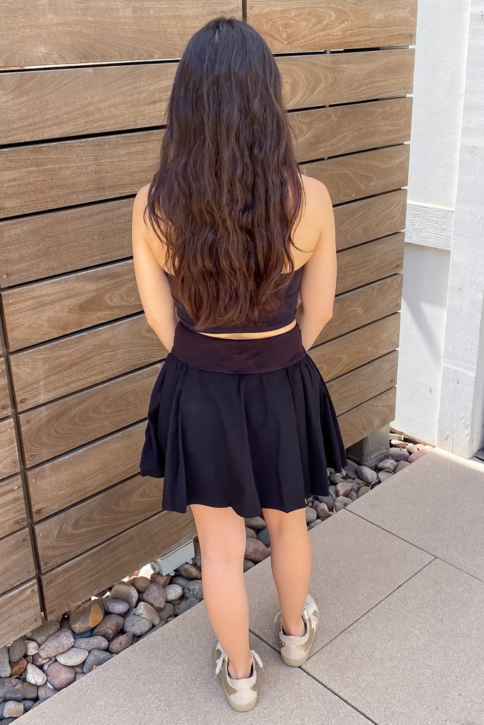 Athleisure Side Pleat Black Skort - Lyla's: Clothing, Decor & More - Plano Boutique