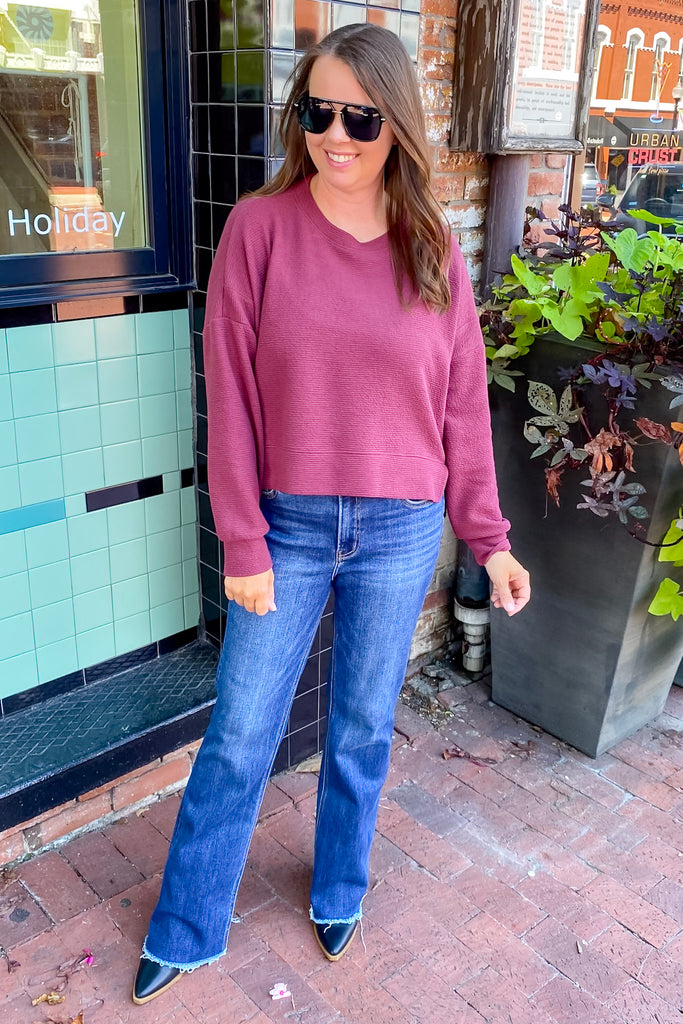 Wear It and Love It Wine Sweater - Lyla's: Clothing, Decor & More - Plano Boutique