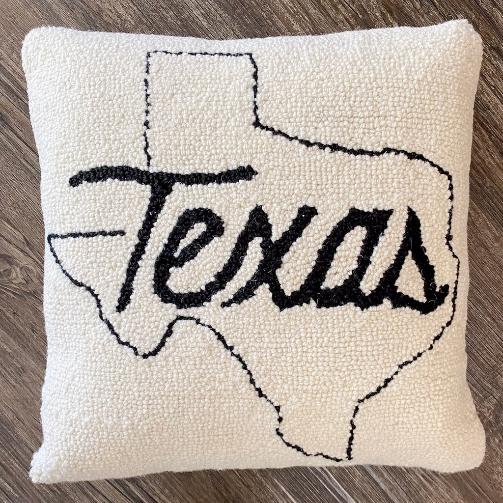 Texas Hook Square Cream Pillow - Lyla's: Clothing, Decor & More - Plano Boutique